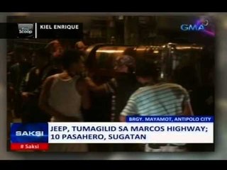 Saksi: Jeep, tumagilid sa Marcos highway; 10 pasahero, sugatan