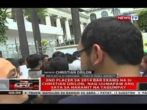 2nd placer sa 2014 bar exams na si Christian Drilon, nag-uumapaw ang saya sa nakamit na tagumpay