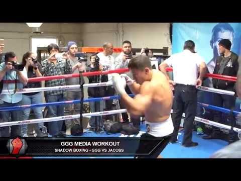 Gennady Golovkin shows textbook technique while shadow boxing ahead of Daniel Jacobs fight