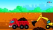 The Red Dump Truck, Crane and Excavator dsa- Diggers and Builder - Vehicle & Ca