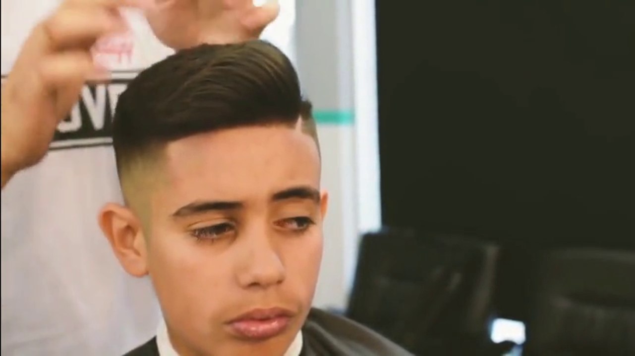 mens hairstyle - faded comb over