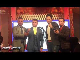 Canelo Alvarez & Julio Cesar Chavez Jr. pose off for cameras in Mexico City
