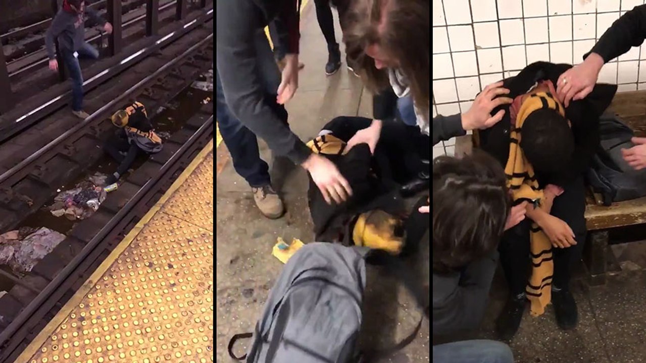 Il sauve un homme bourré sur les rails du métro