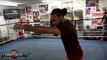 Keith Thurman throwing big punches shadow boxing & working movement ahead of Garcia fight