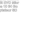 Samsung Carte Mémoire SDXC UHSI EVO Micro SD Classe 10 64 Go Avec Adaptateur SD