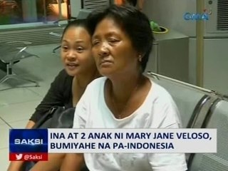 Saksi: Ina at 2 anak ni Mary Jane Veloso, bumiyahe na pa-Indonesia