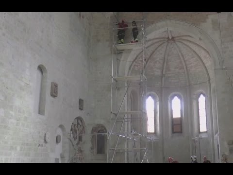 Camerino (MC) - Terremoto, lavori al Tempio di San Francesco (07.04.17)
