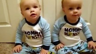 Funny Baby Video - Twin baby boys talking with their mom