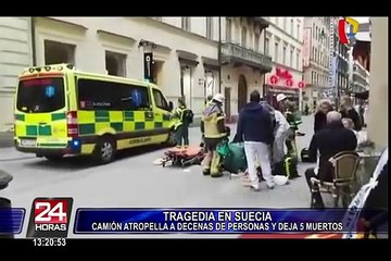 Atentado con camión dejó 3 muertos y 8 heridos en Suecia