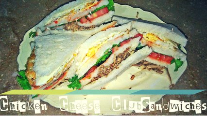 CHICKEN CHEESE CLUBSANDWICH | UNDER 15 MINUTES | RECIPE IN URDU/HINDI | WITH ENGLISH SUBTITLES/DIRECTIONS