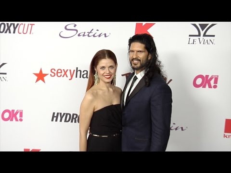 Anna Trebunskaya and Nevin Millan 2017 OK! Pre-Oscar Party Red Carpet