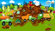 Сaricaturas de carros - Excavadora, Grúa, Camión - Camiones infantiles - Carritos para niños