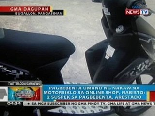 Pagbebenta umano ng nakaw na motorsiklo sa online shop, nabisto; 2 suspek, arestado