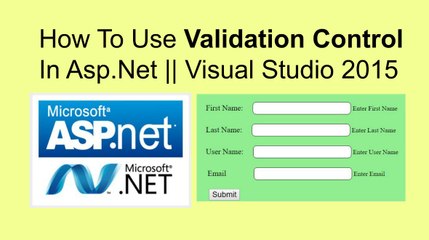 How to use validation control in asp.net vs2015