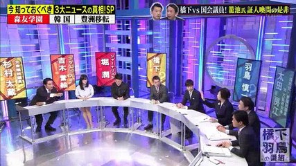 橋下×羽鳥の番組 2017年4月10日 170410 今ニッポンを揺るがしている3大問題を徹底討論！森友学園＆韓国の大統領選挙＆豊洲市場移転