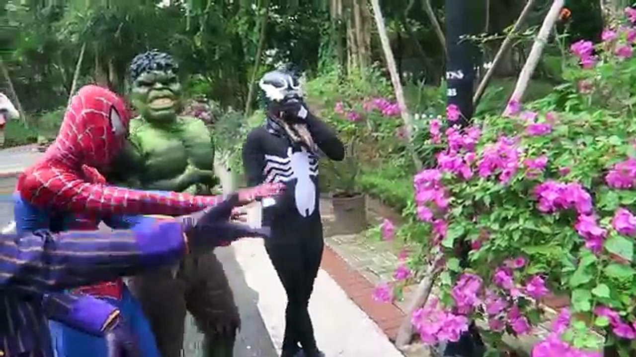 Spiderman Avenger SAW T-Rex In Real Life! Superheroes Venom Joker Spider-man Dinosaur Movie Action