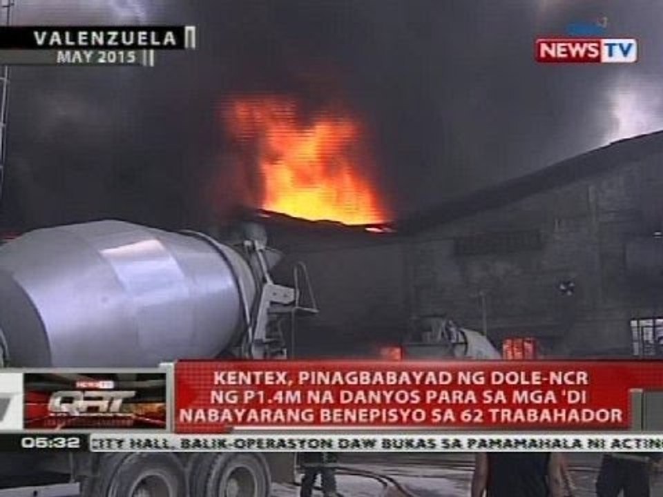 QRT: Kentex, pinagbabayad ng DOLE-NCR ng P1.4M na danyos