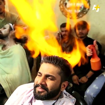 Pakistani Barber Who Lights People's Hair On Fire To Give A Cut