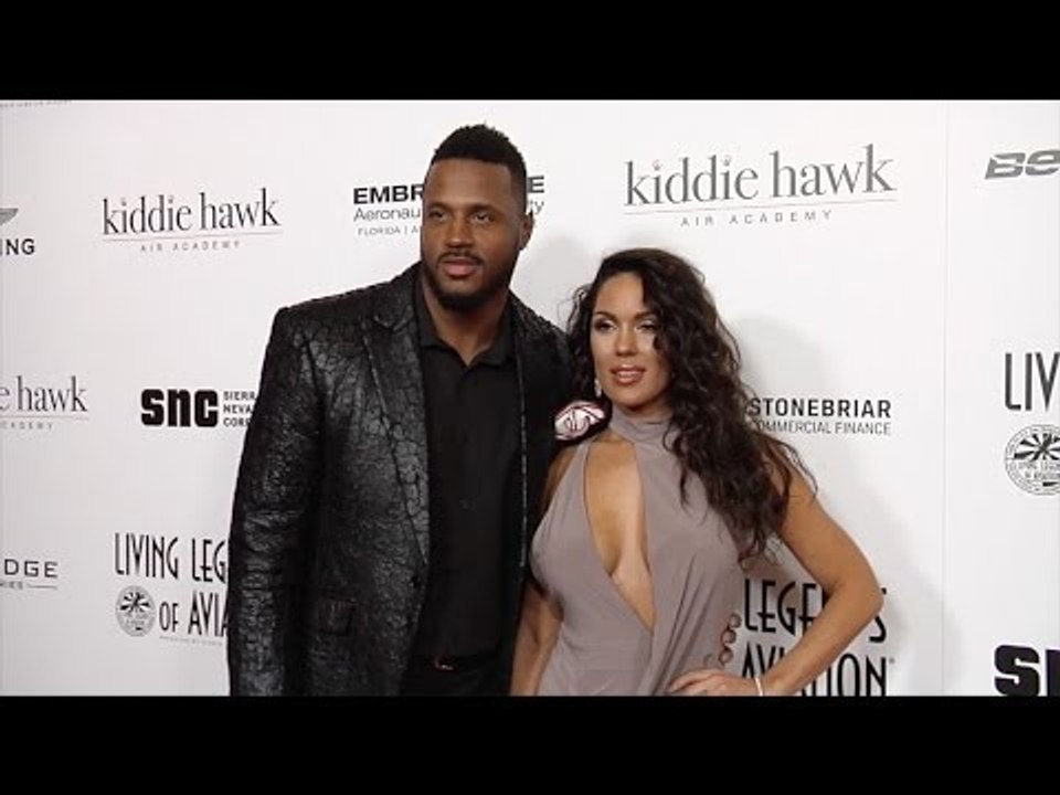 NFL Star James Anderson and Carissa Rosario 2017 "Living Legends of Aviation Awards" Red Carpet
