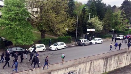 Delije jure grobare ispred JNA 08.04.2017.