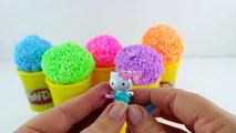 Foam Clay Surprise Eggs Play doh Learn colors Hello Kittydsa Spider Man Disney Cars Peppa pig Toys