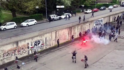 Tuca Grobara i Delija ispred stadiona _ Partizan - Radnik