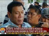 Duterte, 'di raw susuportahin si Roxas sa eleksyon kung isasama sa ticket nito si de Lima