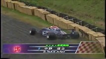 Formula Nippon Fuji Rd 10 1996 Nakano off Takagi spins again (Funny japanese commentary)