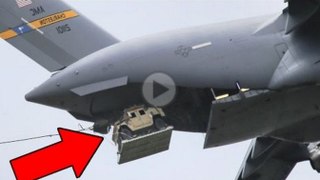 USAF Planes Drop Humvees and Paratroopers - C-17 Globemaster-C-130 Hercules