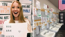 Remaja mengganti cermin WC sekolah dengan tulisan yang membuat percaya diri - Tomonews