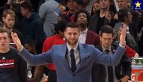 Jusuf Nurkić bodrio ekipu na važnom meču vs Utah (9.4.2017)