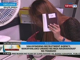 Sinuspindeng recruitment agency, nakapanloko umano ng mga naghahanap ng trabaho