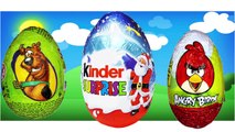 Finger Family Kinder Surpise Eggs Angry birds Peppa Pig Mickey Mouse and Scooby Doo