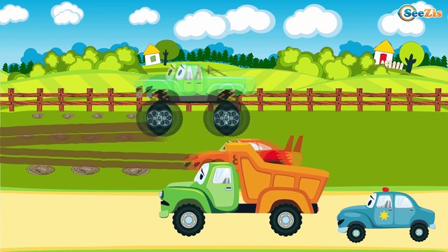 Vehículos de Construcción Para Niños - Camión y Grúa - Сaricaturas de coches - Carritos para niños