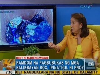 UH: Random na pagbubukas ng mga balikbayan box, ipinatigil ni PNoy