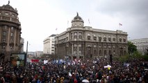تظاهرات اعتراض آمیز در بلگراد نسبت به نتیجه انتخابات ریاست جمهوری صربستان