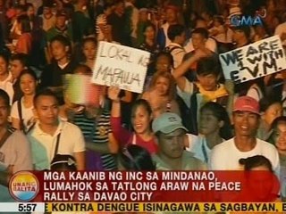 UB: Mga kaanib ng Iglesia Ni Cristo sa Mindanao, lumahok sa 3 araw na peace rally sa Davao City