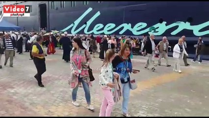 بالفيديو..وصول 2366 سائحاً لميناء الإسكندرية على متن الباخرة السياحية المالطية