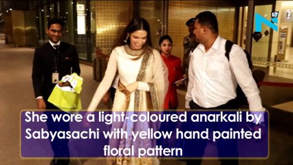 Deepika Padukone stuns in a traditional avatar as she heads out of the airport