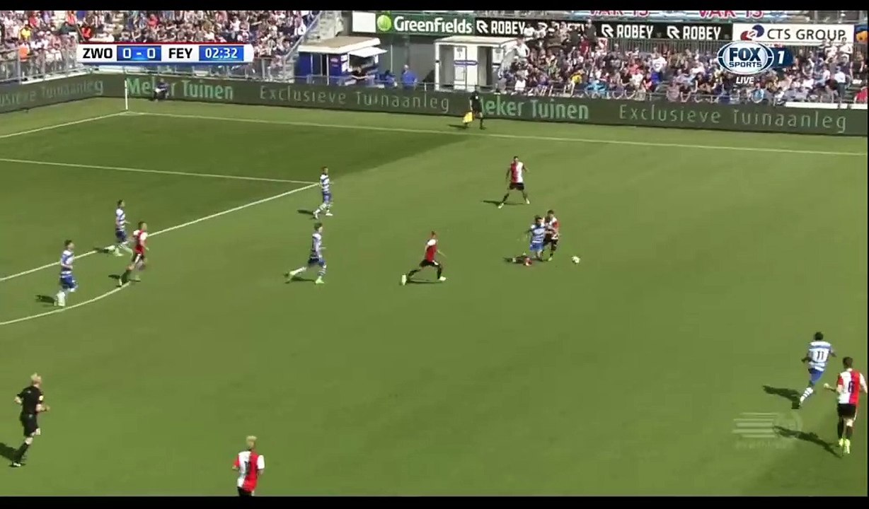 Queensy Menig Goal HD - Zwolle 1-0 Feyenoord - 09.04.2017