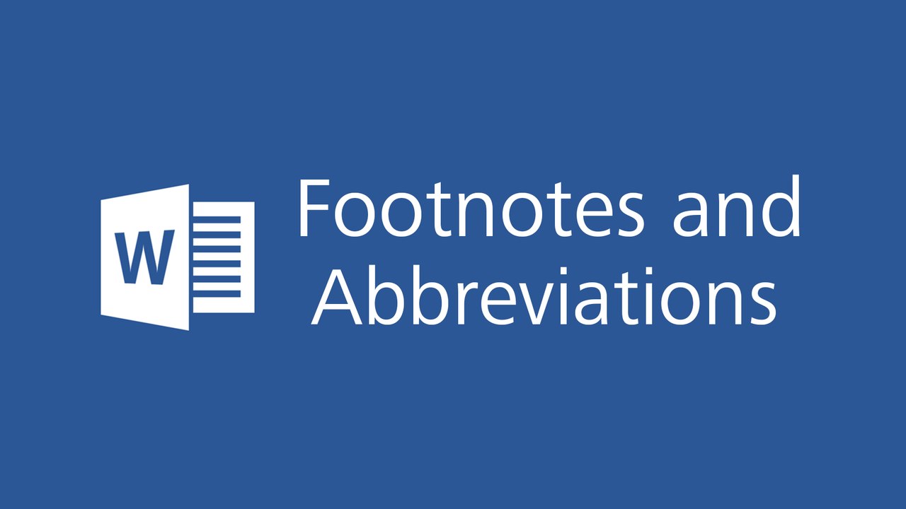 Microsoft Word 2016 Tutorial - Footnotes and Abbreviations