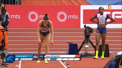 saut en longueur F, les 6 sauts de Spanovic - ChE d'athlétisme en salle, Belgrade 2017 (05.03.17)