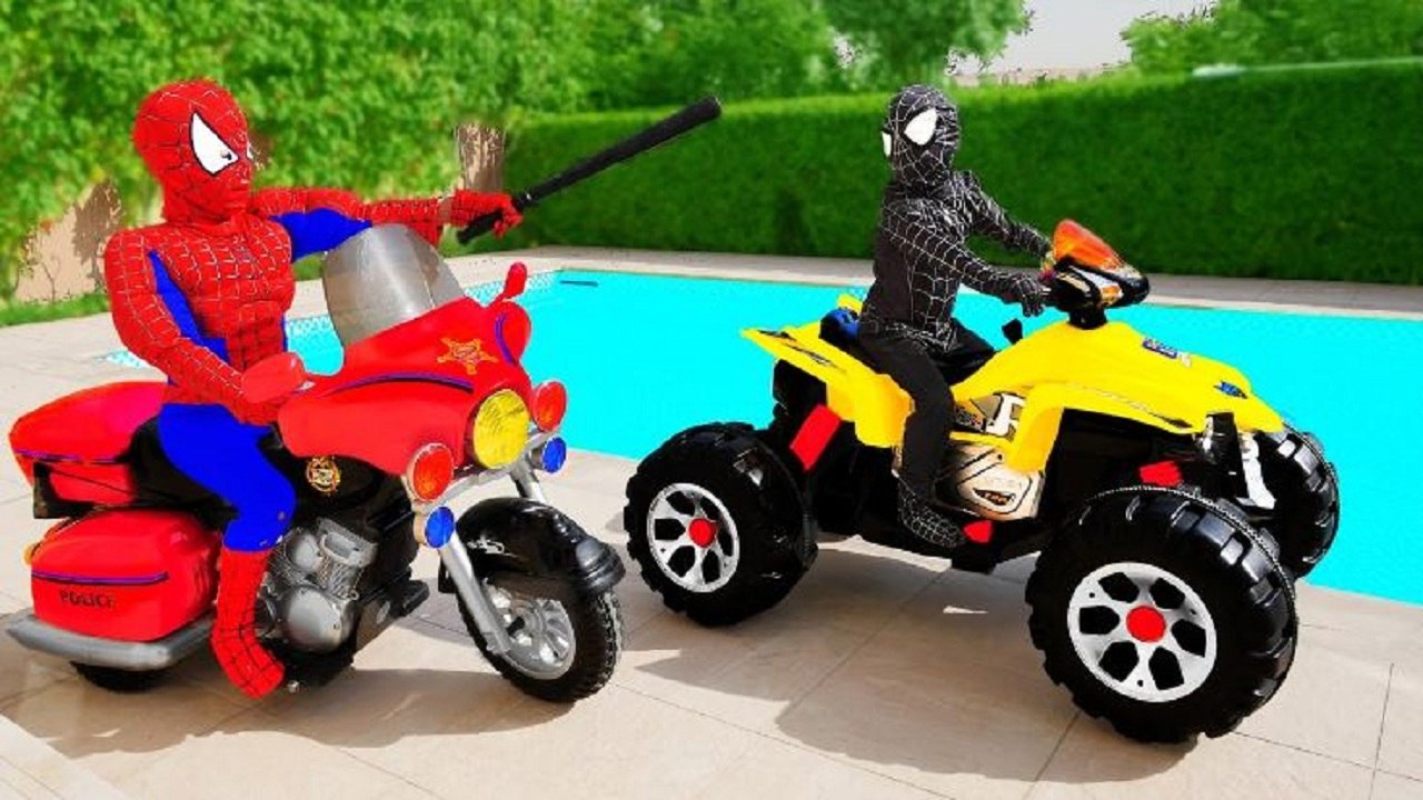 Bad Baby RUN AWAY From POLICE Spiderman! Cars For Kids Toys w / Hulk & Joker Compilation in Real Life