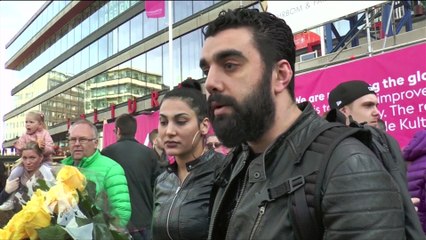 Thousands gather at vigil for victims of Stockholm attack