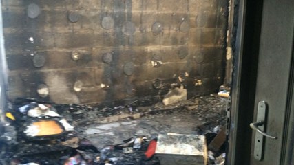 Le centre culturel kurde après l'incendie volontaire