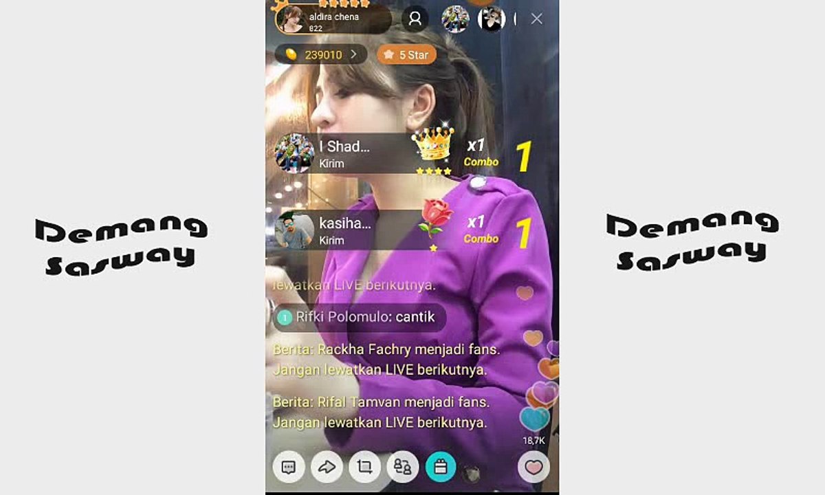 Cantiknya Aldira Chena Pakai Baju Ungu