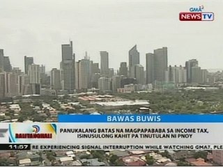BT: Panukalang batas na magpapababa sa income tax, isinusulong kahit pa tinutulan ni PNoy