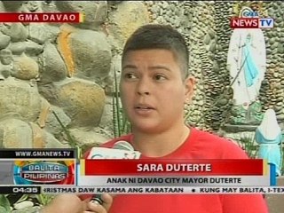 Sara Duterte, ipinagtanggol ang amang si Mayor Rodrigo Duterte
