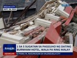 Saksi: Isa sa limang sugatan sa pagguho ng dating Burnham Hotel, wala pa ring malay