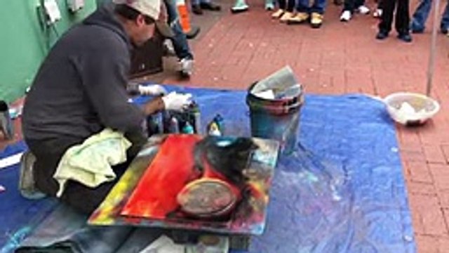 Amazing Spray Paint artist In San Antonio TX At The Historic Market Square - YouTube